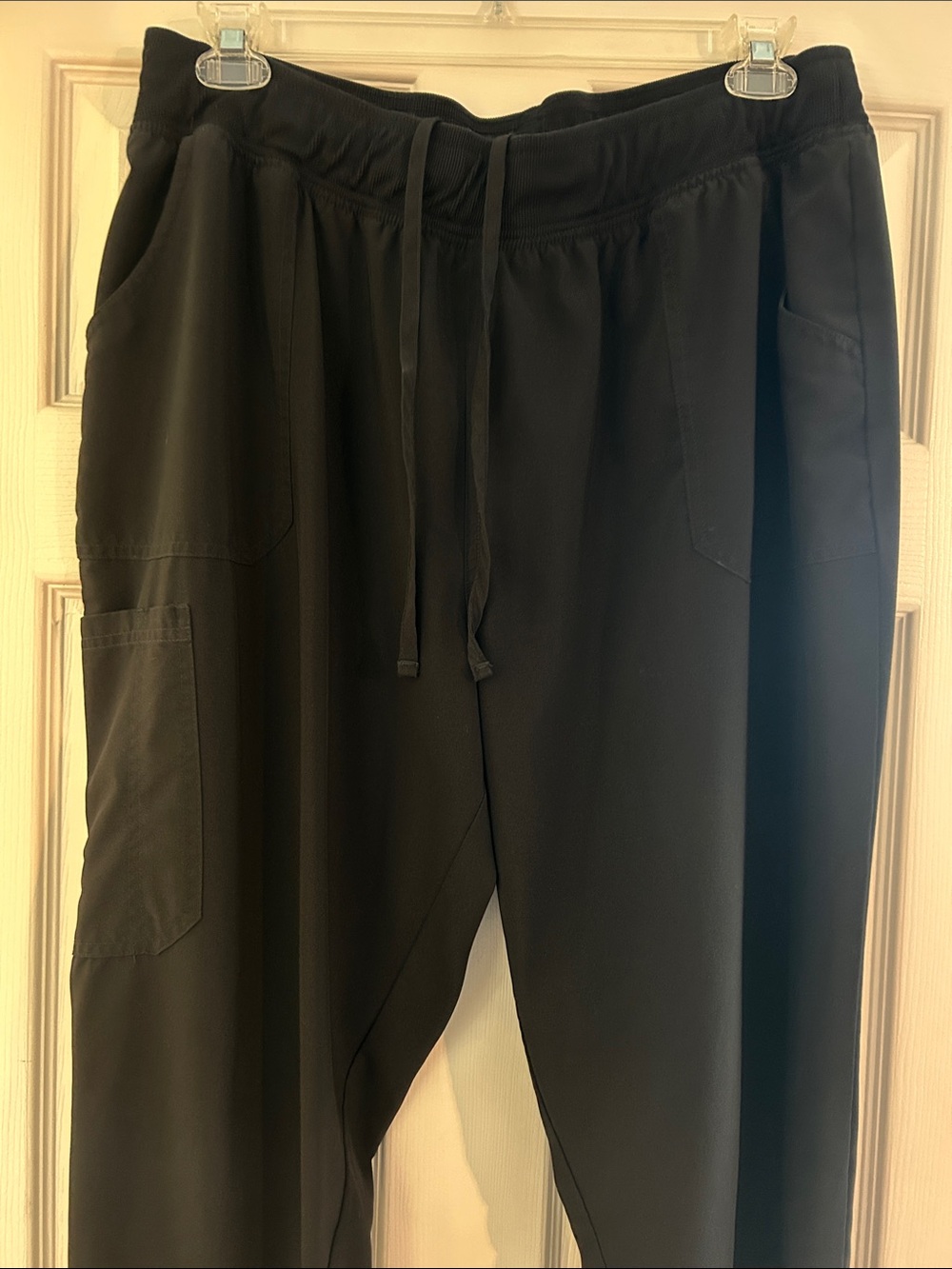 Black Cargo Drawstring Medical Scrub Pants